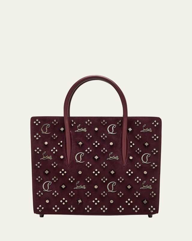 Paloma Medium Top-Handle Bag in Suede with Loubinthesky Spikes
